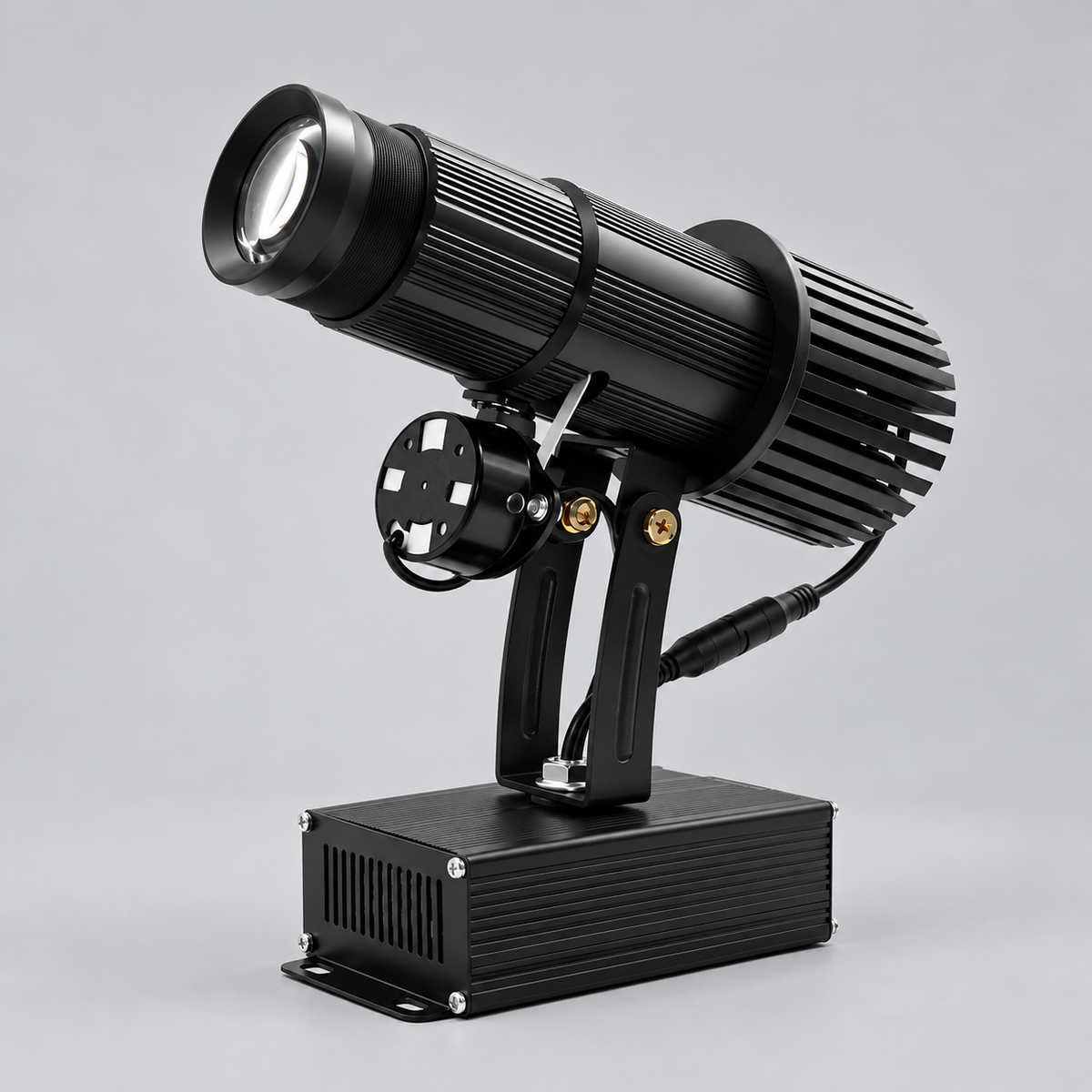GoboSolution 35W indoor logo projector with a black housing and adjustable mounting bracket