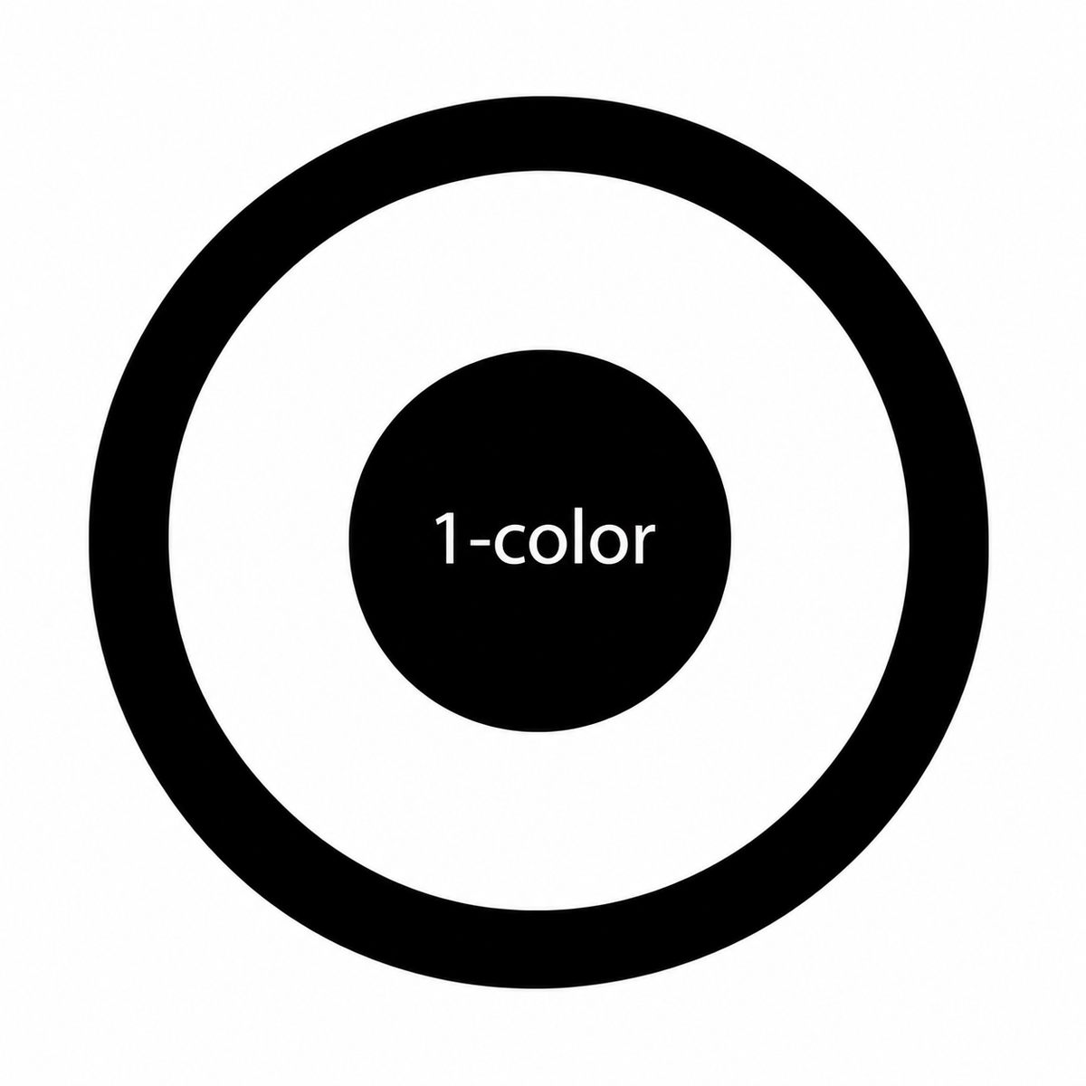 Single-color custom gobo option illustrated by a white ring on a black disc