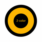 Two-color custom gobo option illustrated by a yellow ring on a black disc